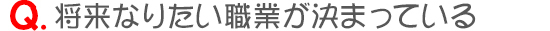 将来なりたい職業が決まっている