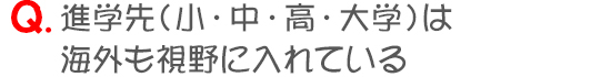 進学先(小中高大学)は海外も視野に入れている